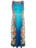 Johnny Was floral-print ombré dress - Blue