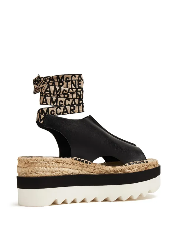 STELLA McCARTNEY★Gaia ラフィア プラットフォーム サンダル Stella McCartney Gaia サンダル | ブラック | FARFETCH JP