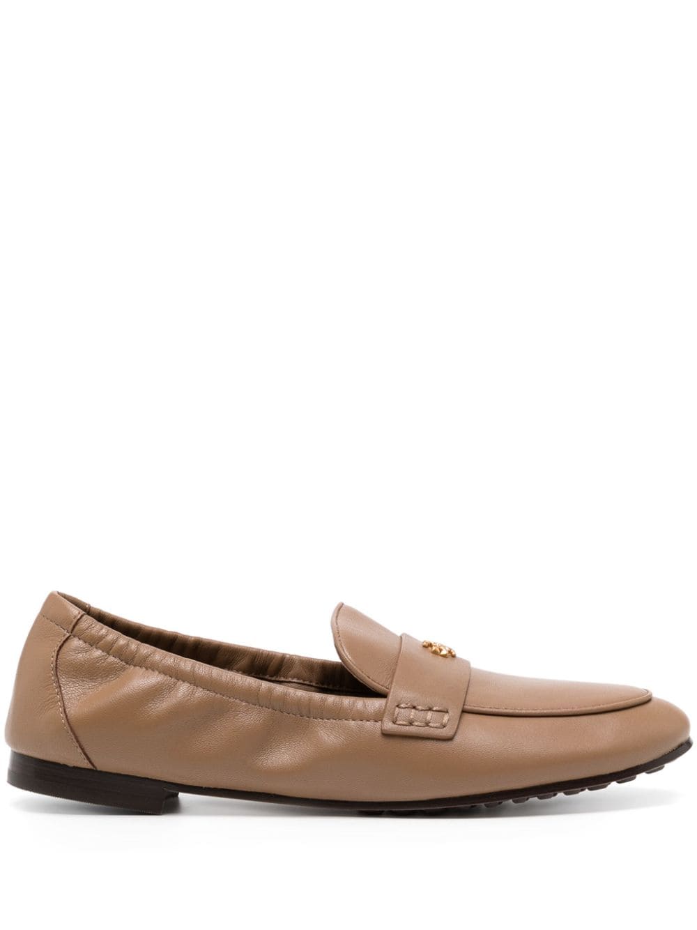 Tory Burch logo plaque loafers Brown