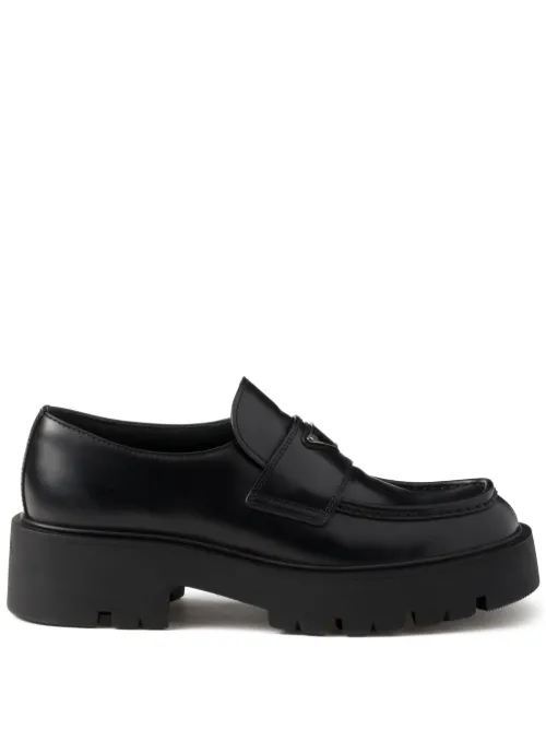 Mocassins à fini brossé - Prada - Modalova