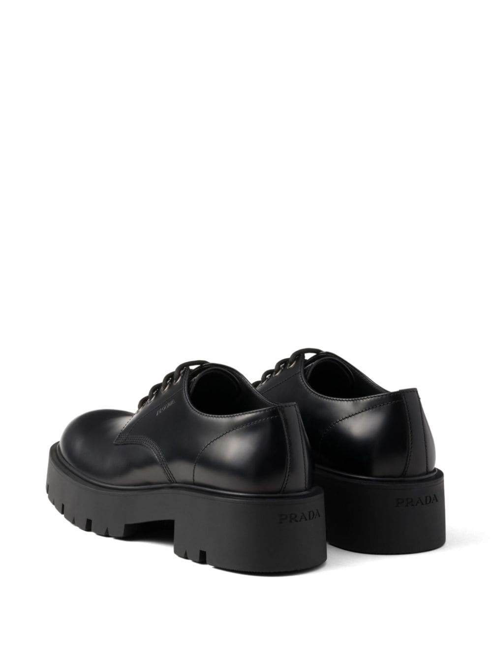 Prada Chunky leren derby schoenen Zwart