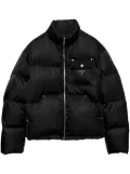 Prada cropped triangle-logo padded jacket - Black