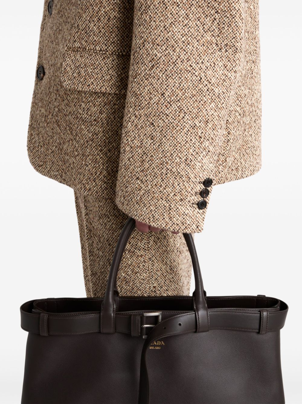 Shop Prada Single-breasted Wool Jacket In Neutrals