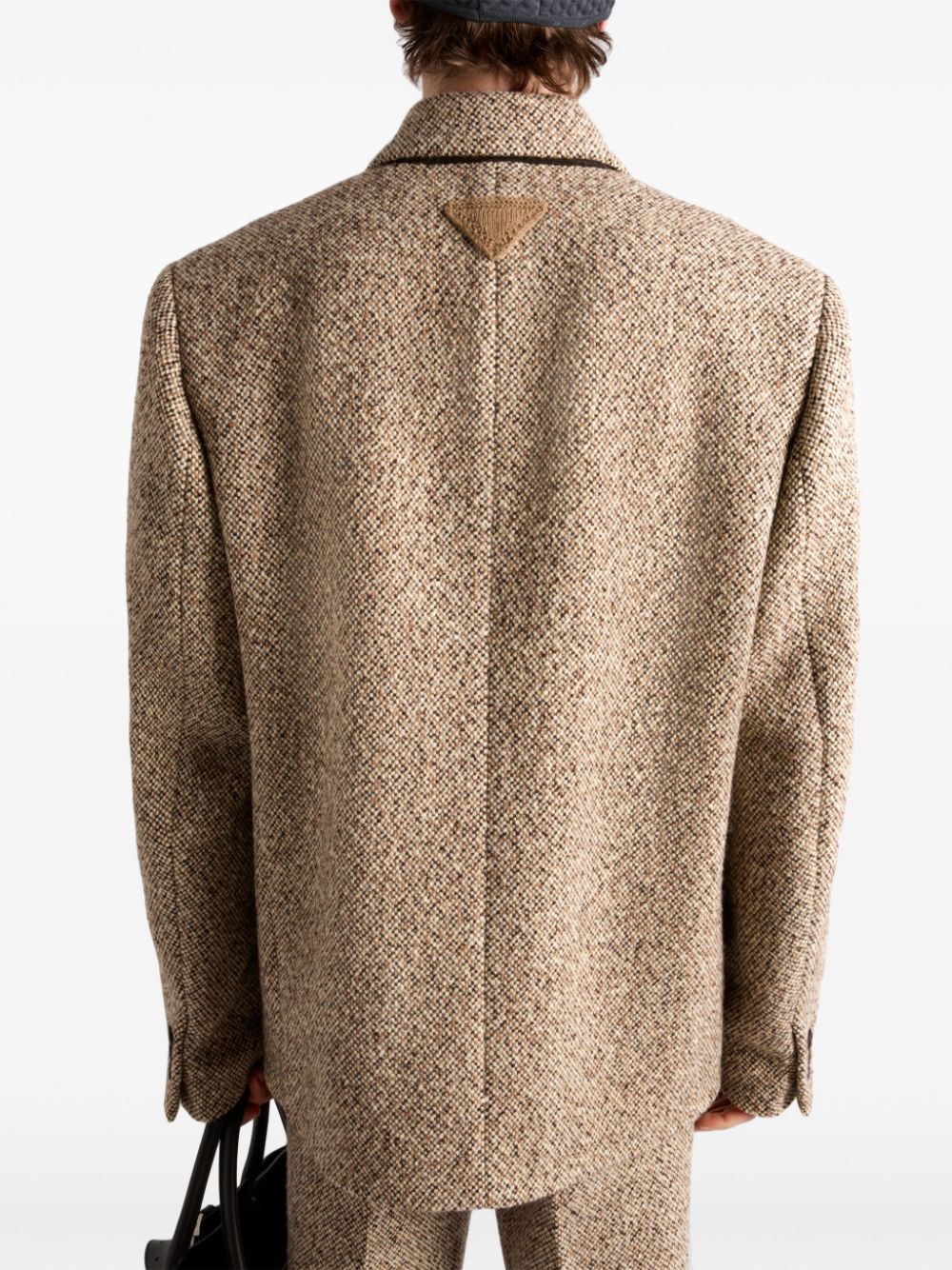 Shop Prada Single-breasted Wool Jacket In Neutrals