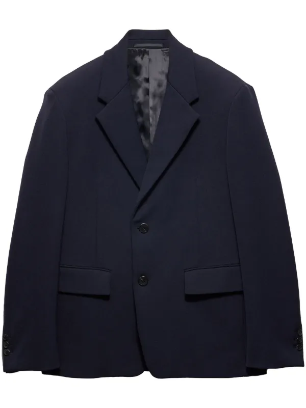 Prada single-breasted Gabardine Blazer Blue FARFETCH CZ