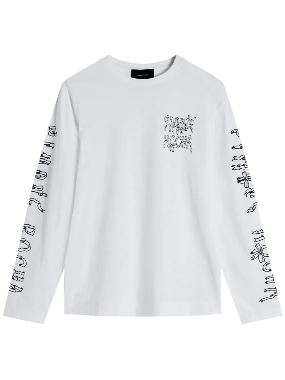 Simone Rocha T-shirt met Stained Glass Woman-print Zwart