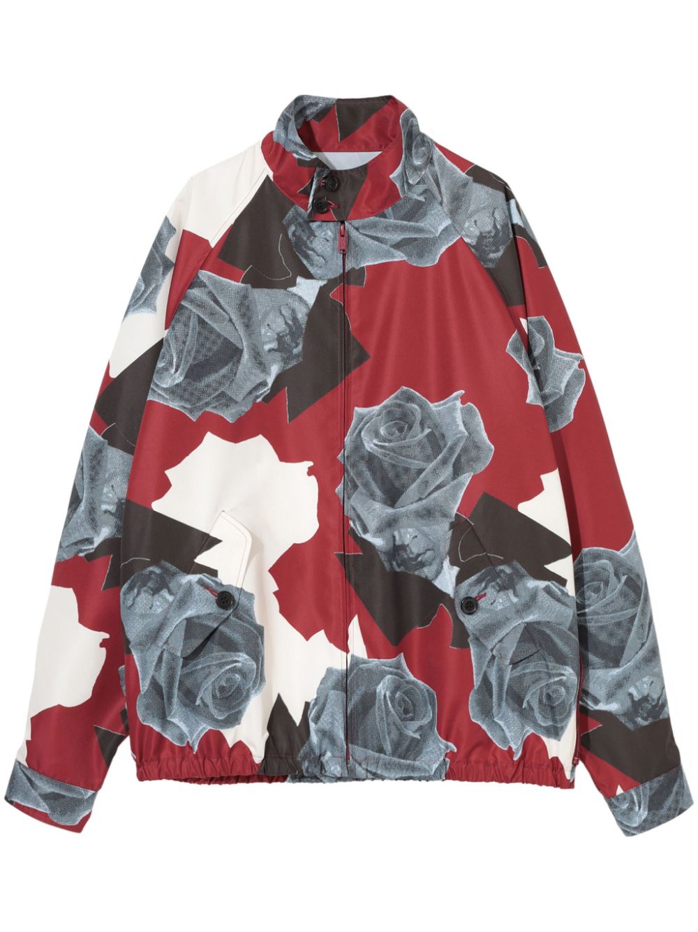 Undercover Jack met rits en rozenprint Rood