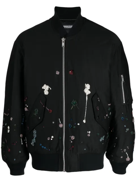 Undercover rhinestone-embellished cotton bomber jacket