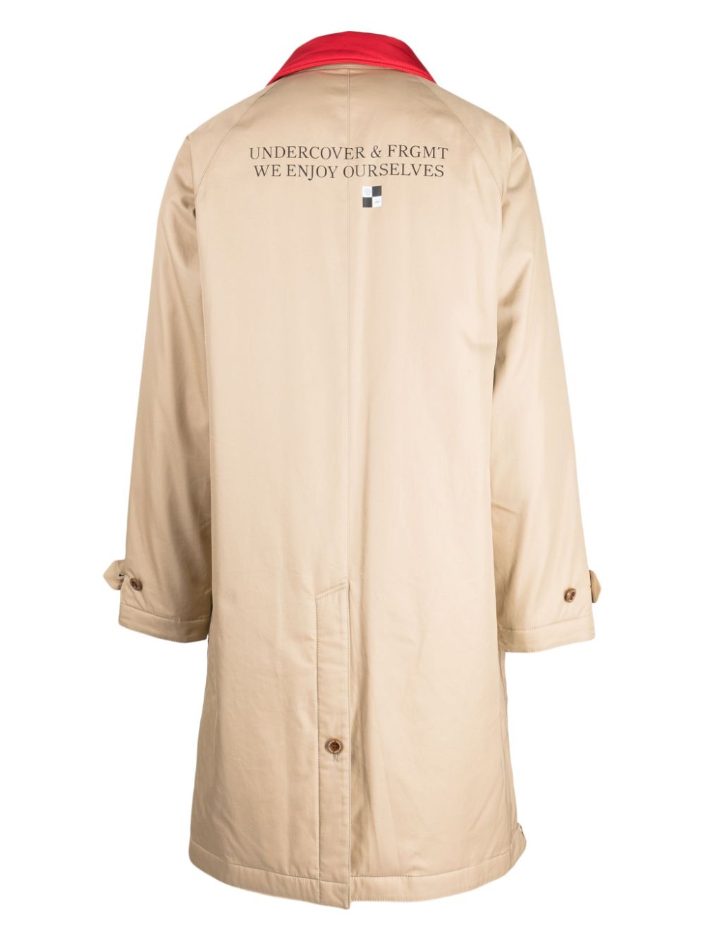 Shop Undercover X Fragment Contrasting-collar Cotton Raincoat In Neutrals