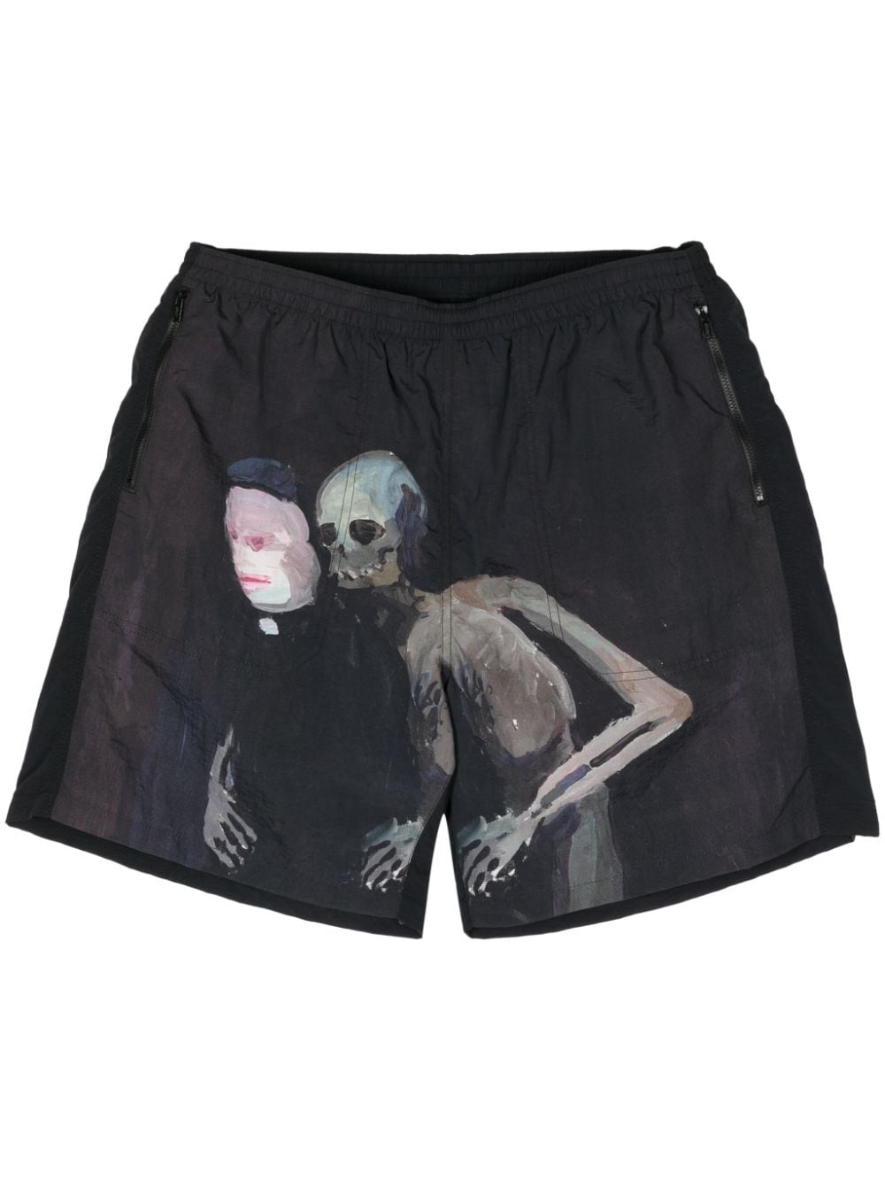 Undercover x Helen Verhoeven shorts met print - Zwart