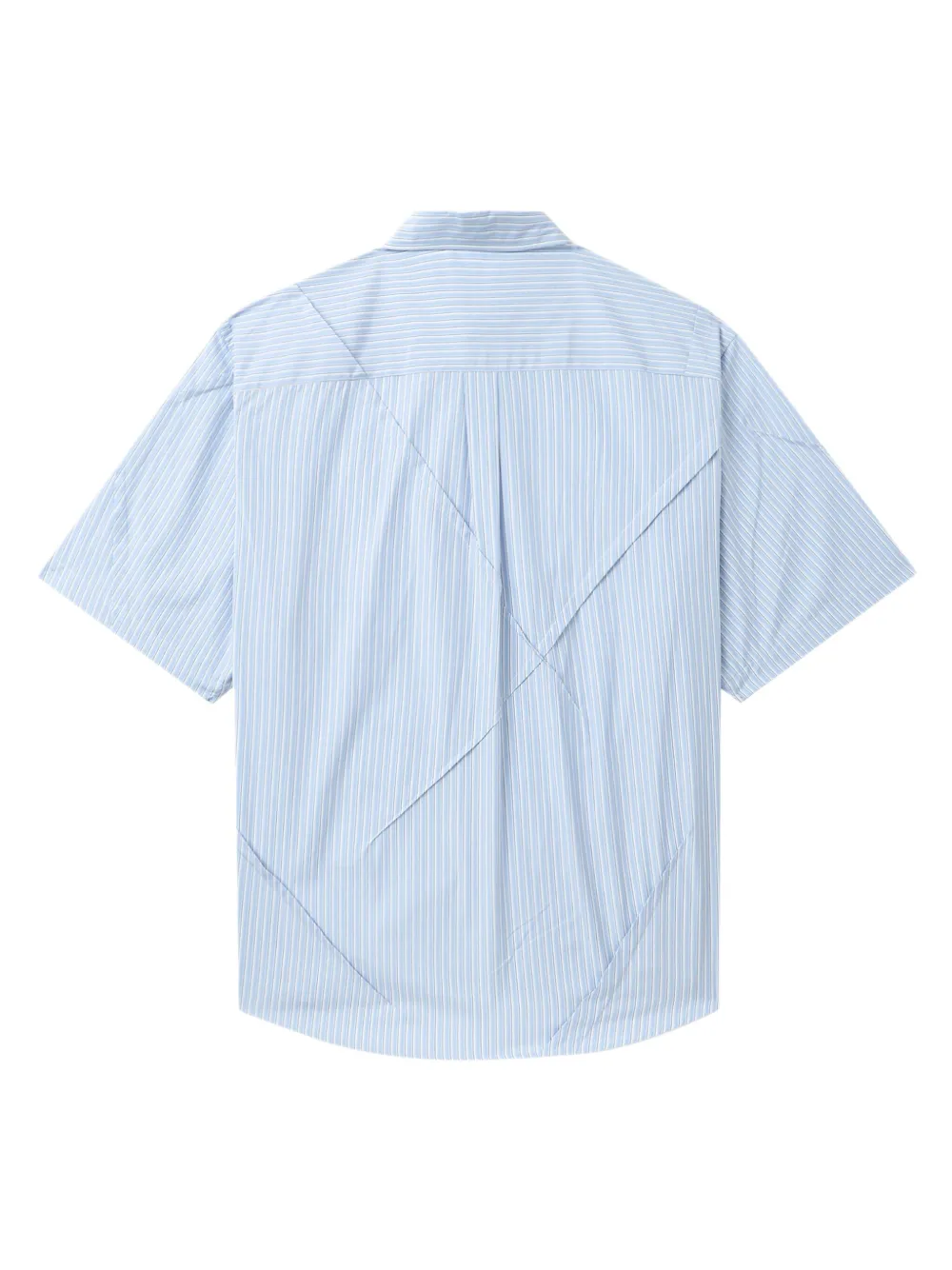 【U LAN】City Boy Stripe Over Cotton Shirt Urban Outfitters UO Stripe Pattern Cutoff Oxford Shirt