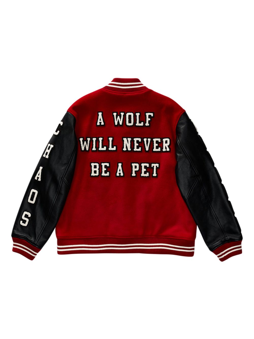 Shop Undercover Wolf Rose Varsity Jacket In Red