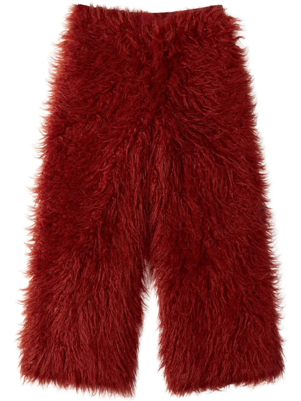 Undercover Faux-fur Wide Trousers In Red