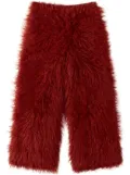 Undercover faux-fur wide trousers - Red