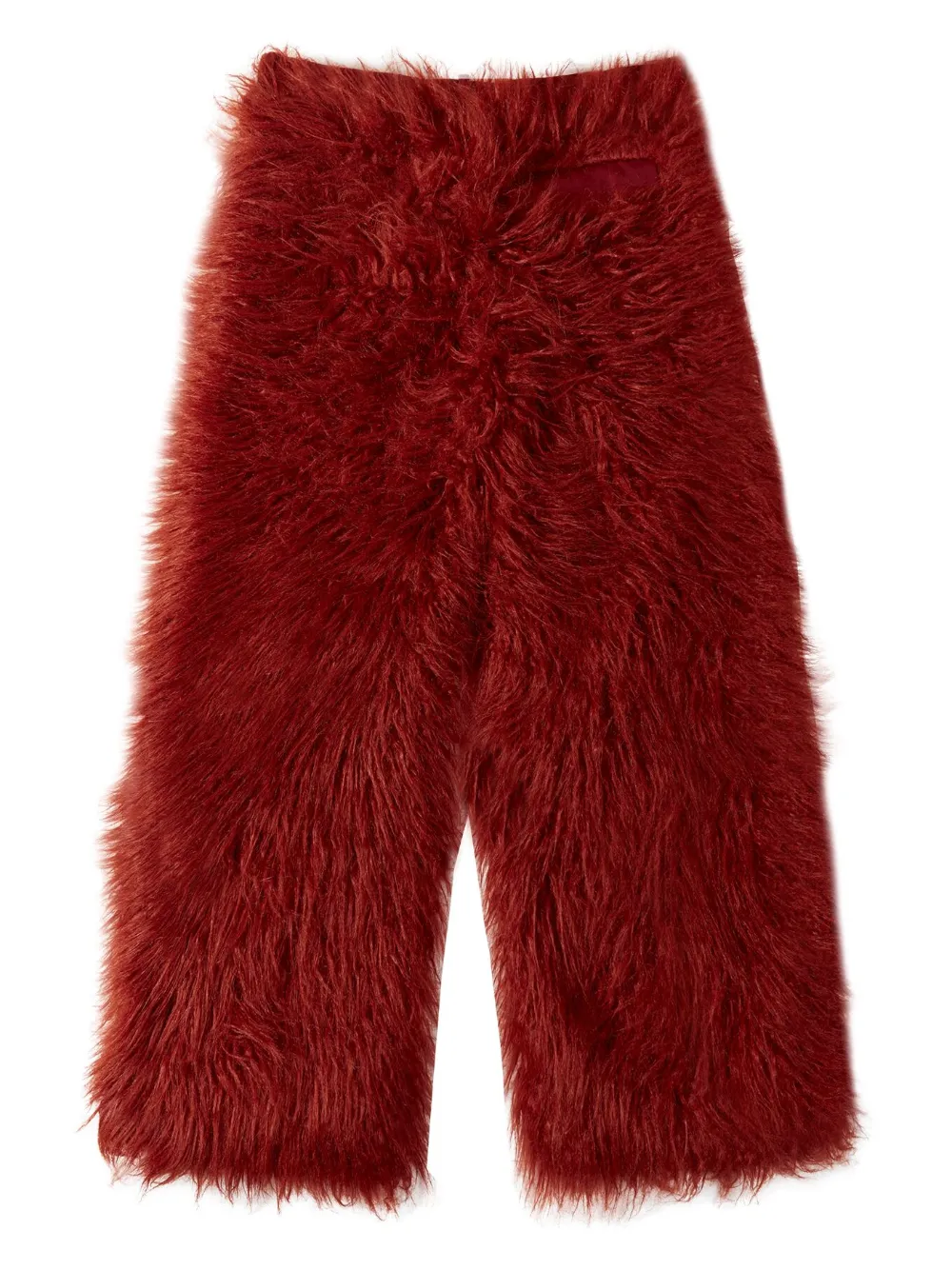 Undercover Broek met wijde pijpen en imitatiebont - Rood