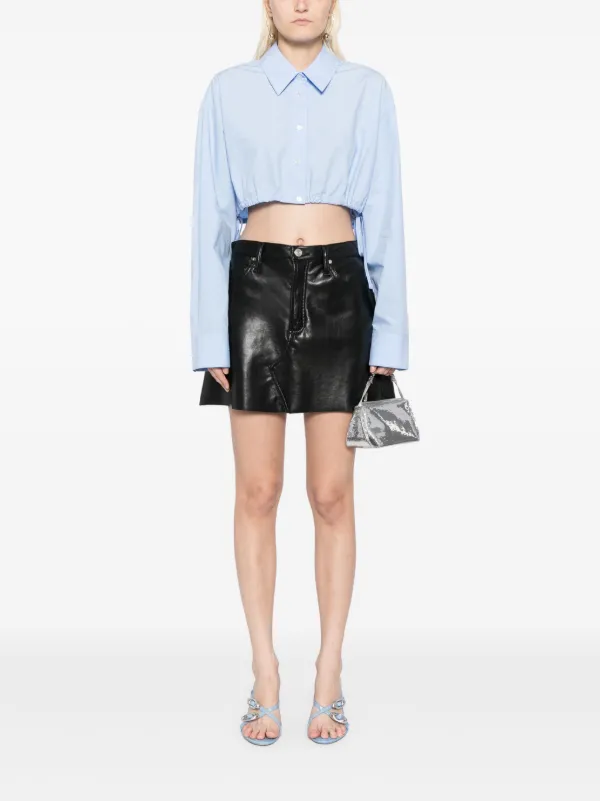 Alexander Wang rhinestone-embellished Cropped Shirt | Blue