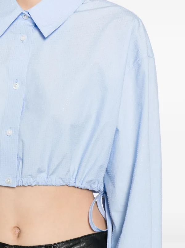 Alexander Wang rhinestone-embellished Cropped Shirt | Blue