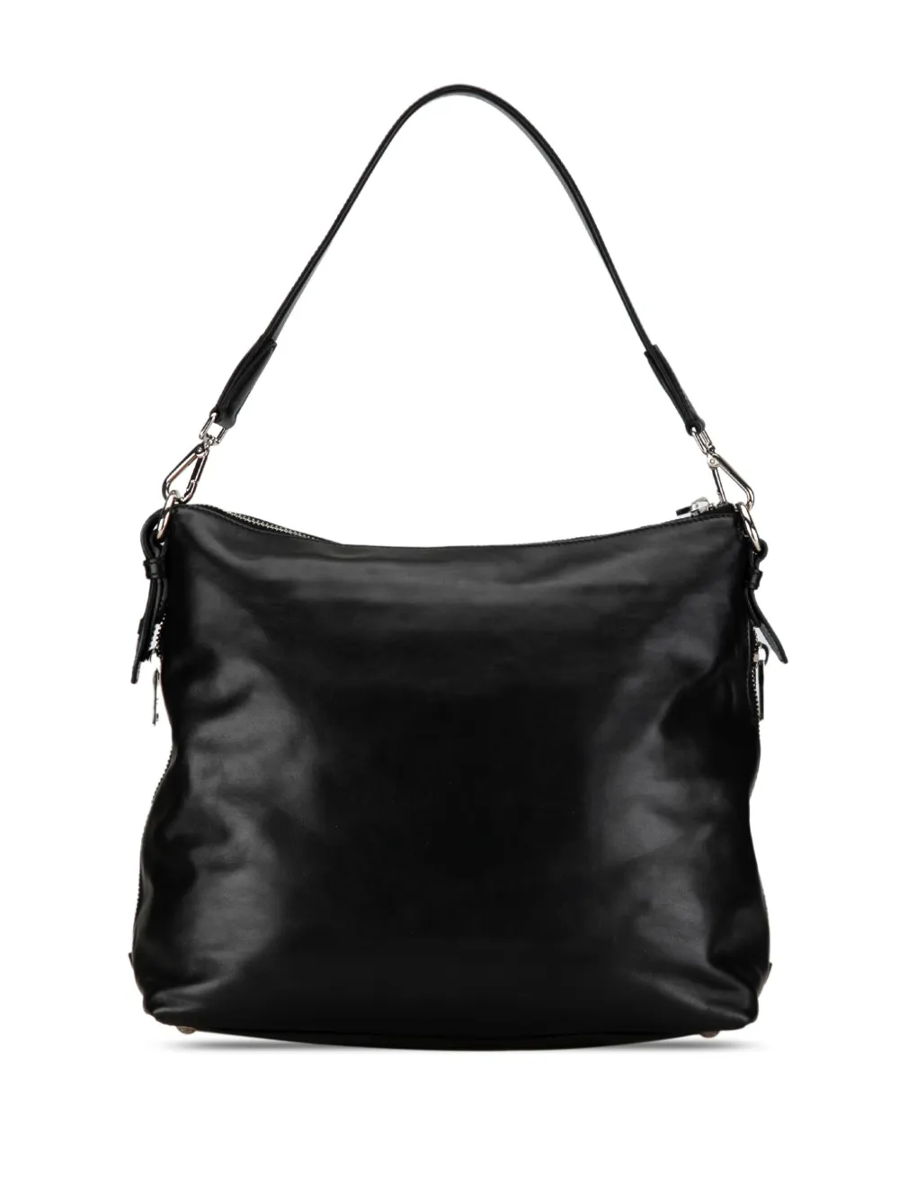 Prada Pre-Owned 2010-2023 Soft Calf Side Zip Hobo schoudertas - Zwart