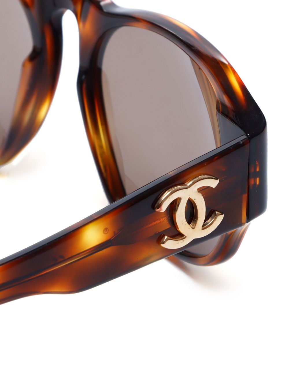 Affordable HOT SALE CHANEL 2000s CC tortoiseshell-effect sunglasses Women