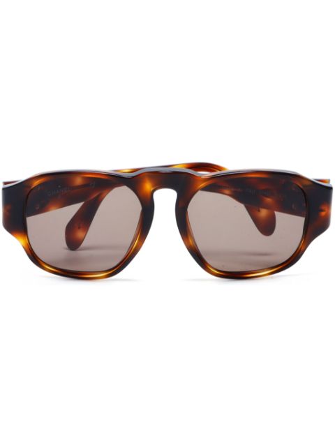 HOT SALE CHANEL 2000s CC tortoiseshell-effect sunglasses Women