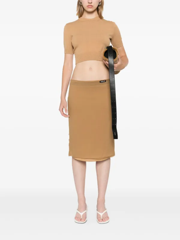 Miu Miu シルク ミニスカート | ニュートラル | FARFETCH JP