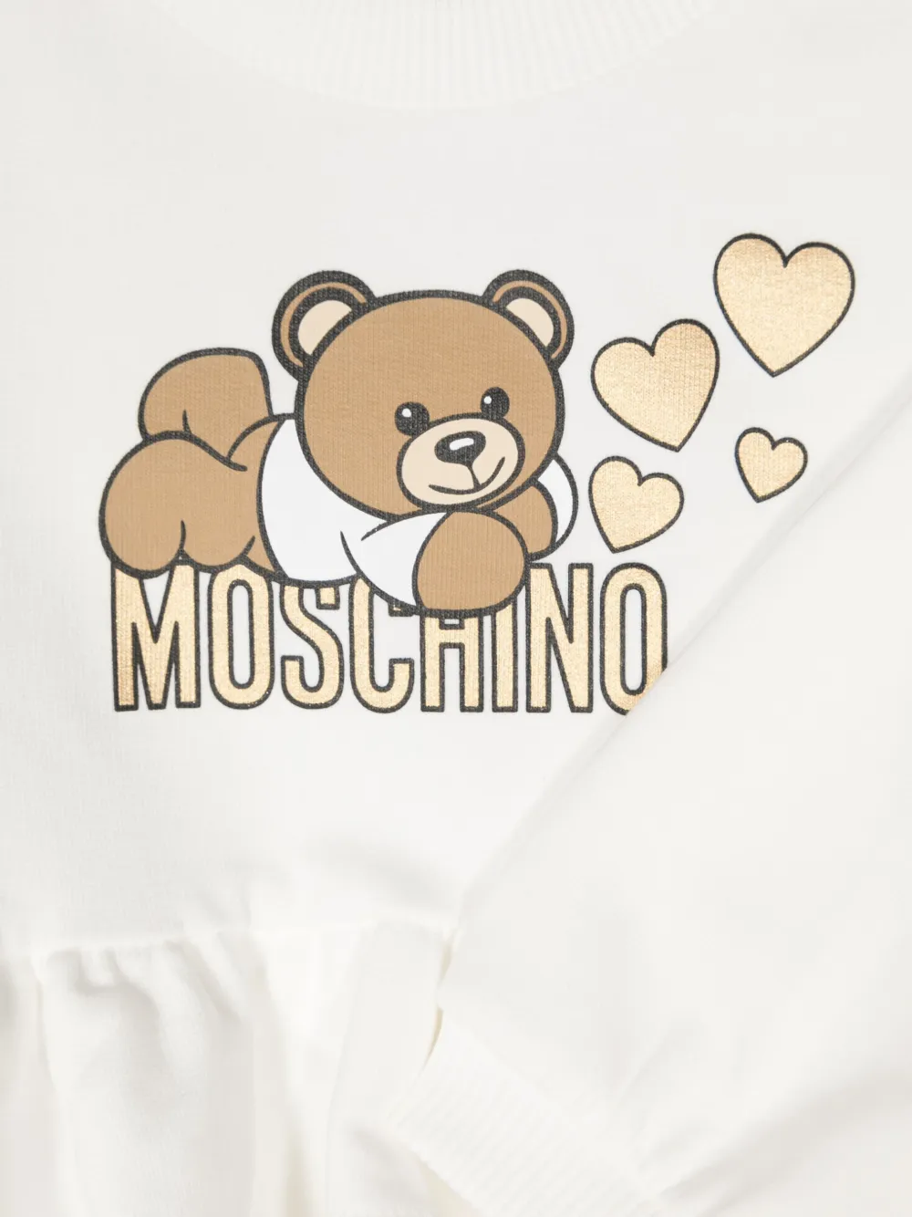 Moschino Kids Flared sweater met teddybeerprint Wit