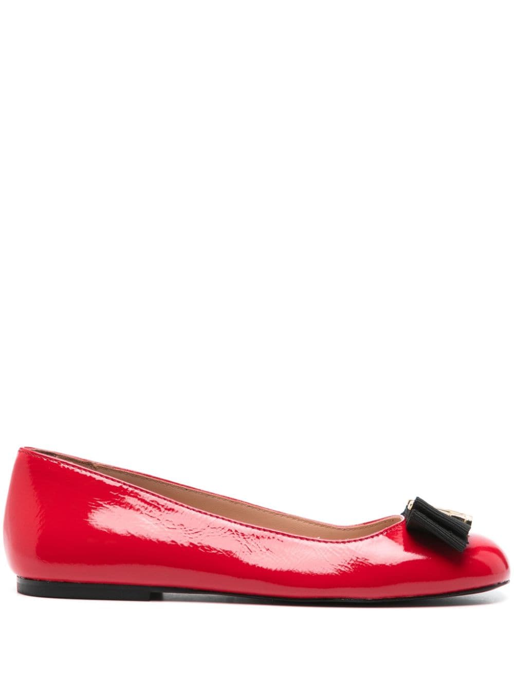 Love Moschino patent-leather ballet flats - Red