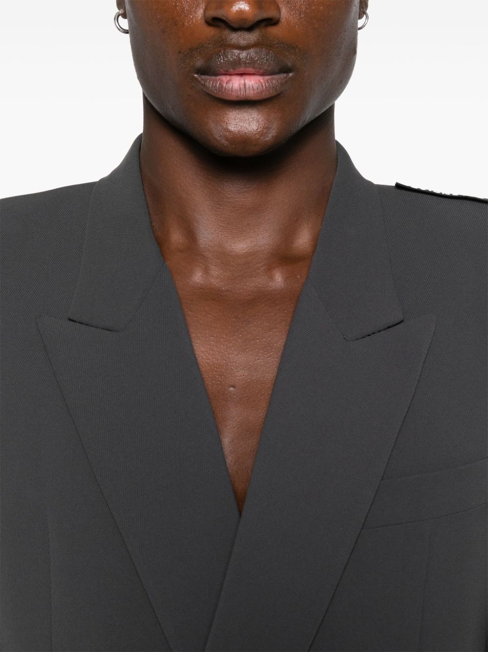 Shop Balenciaga Double-breasted Blazer In Grey