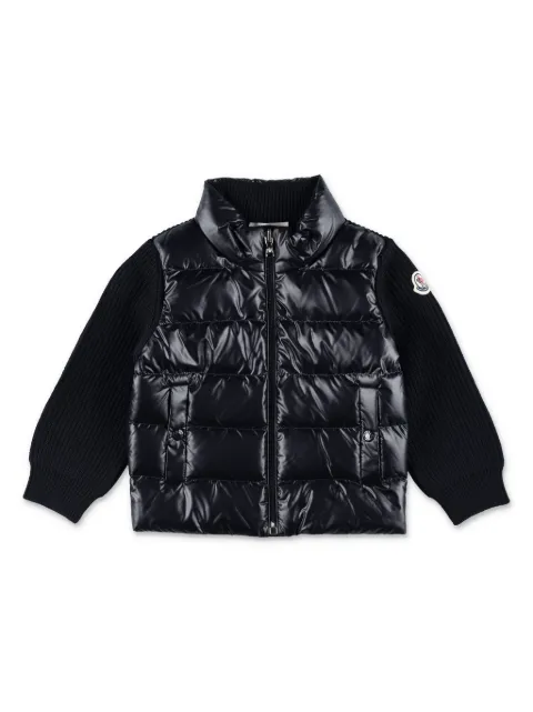 Moncler Enfant Jaqueta matelassê com patch de logo