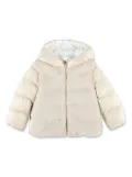 Moncler Enfant logo-patch padded jacket - Neutrals