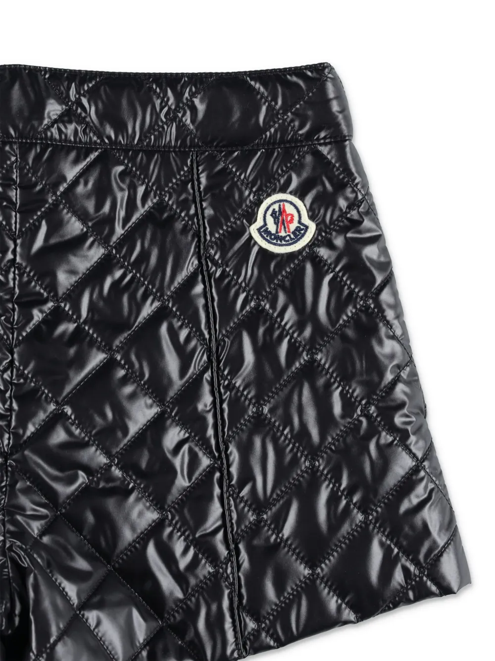 Moncler Enfant Gewatteerde shorts van imitatieleer Zwart