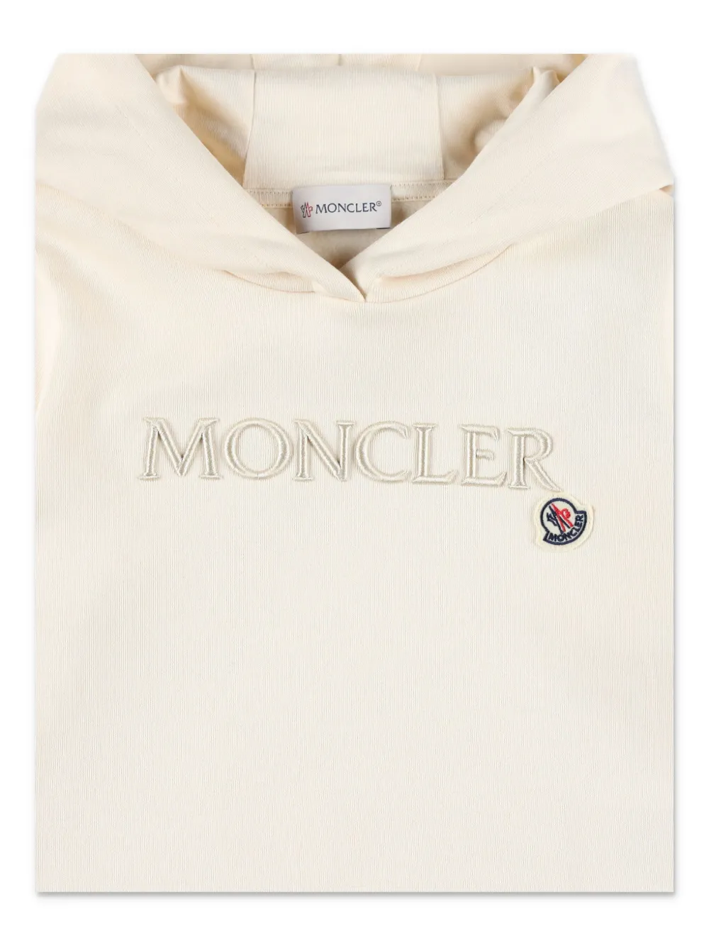 Moncler Enfant Katoenen hoodie met geborduurd logo Wit