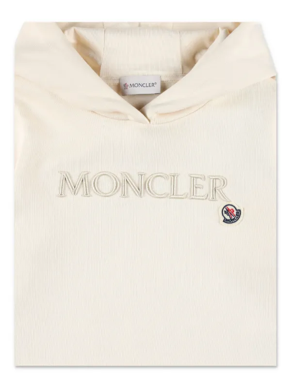 Moncler Enfant logo-embroidered Cotton Hoodie | White | FARFETCH