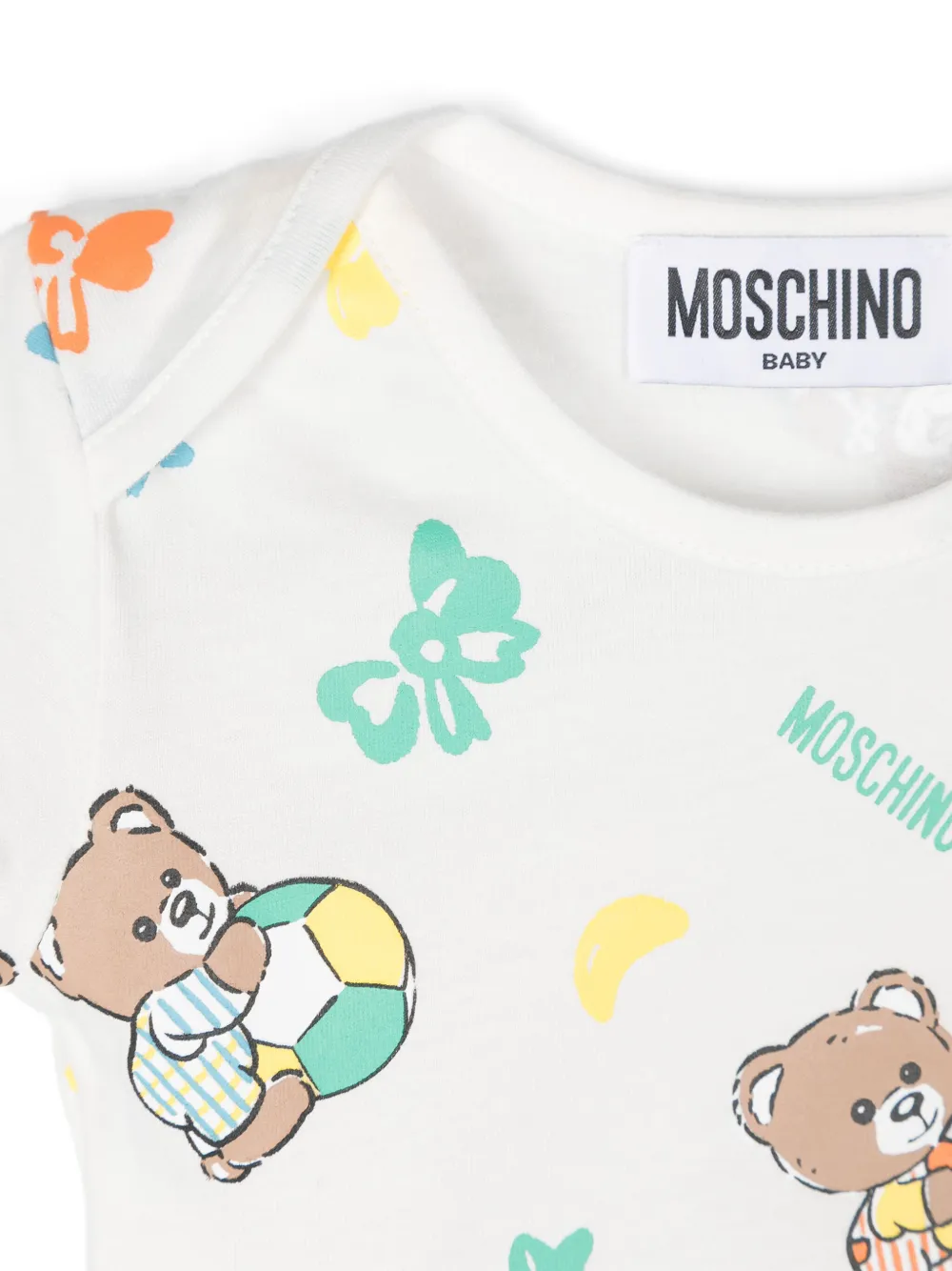 Moschino Kids Katoenen romper met print Wit