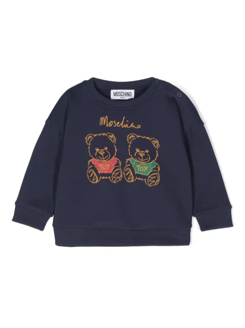 Moschino Kids raised teddy bear cotton sweatshirt