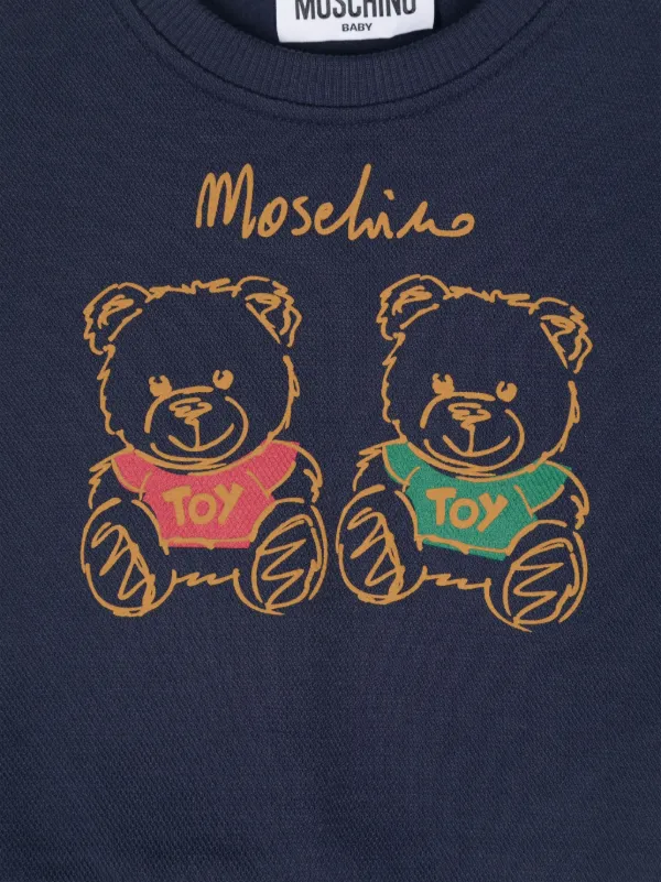 ୨୧ MOSCHINO KIDS トレーナー୨୧ Moschino Kids Logo with Teddy Bear Sweater - Ivory – Mom Loves Me