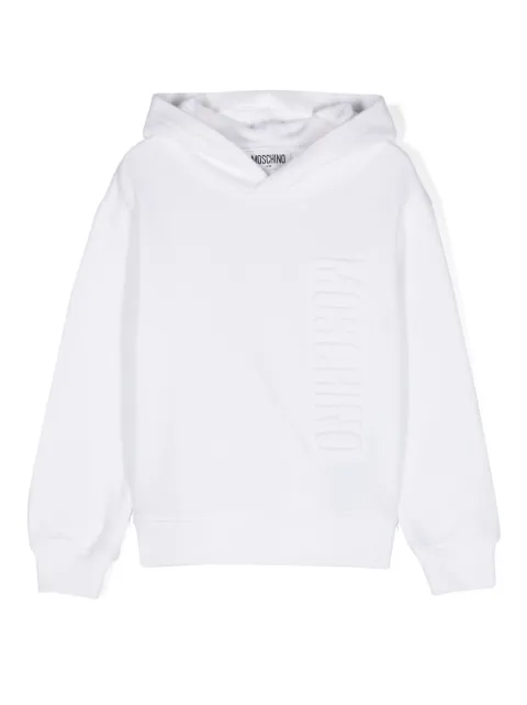 Moschino Kids logo-embossed cotton hoodie