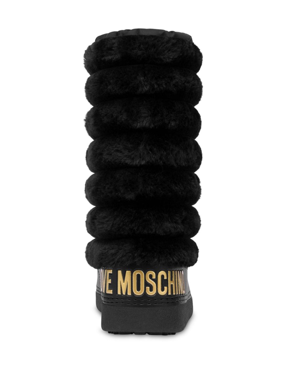 Shop Love Moschino Chunky Faux-fur Boots In Black