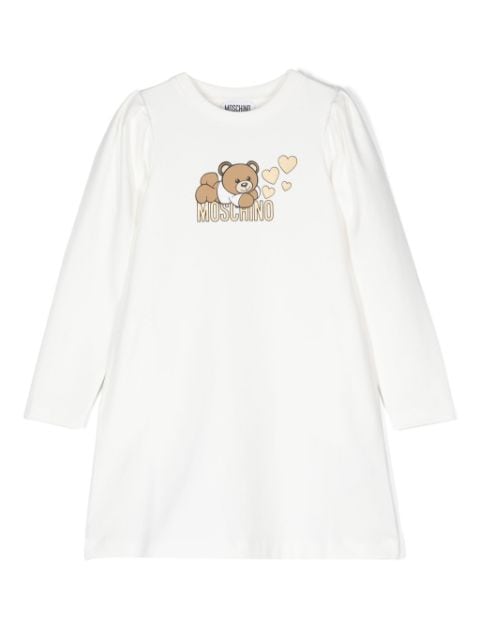 Teddy Bear logo-print jersey dress