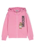 Moschino Kids Teddy Bear zip-up hoodie - Pink