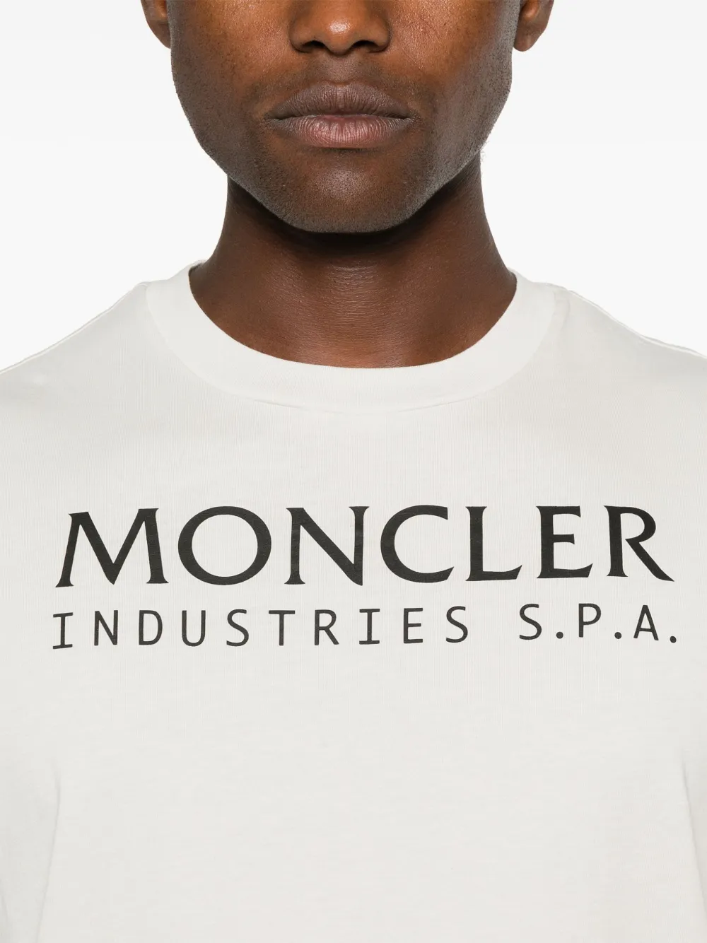 Moncler Katoenen T-shirt met logoprint Grijs