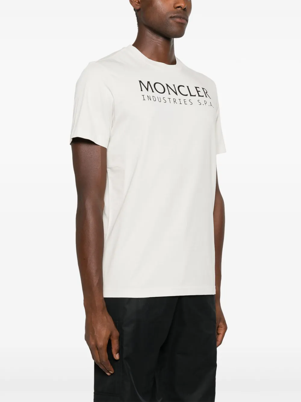 Moncler Katoenen T-shirt met logoprint Grijs