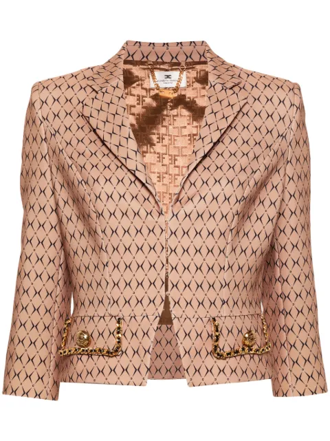 Elisabetta Franchi diamond-print cropped jacket