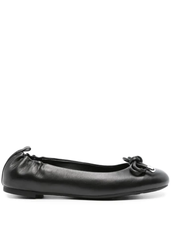 Michael Michael Kors Leather Ballerina Shoes Black FARFETCH HK