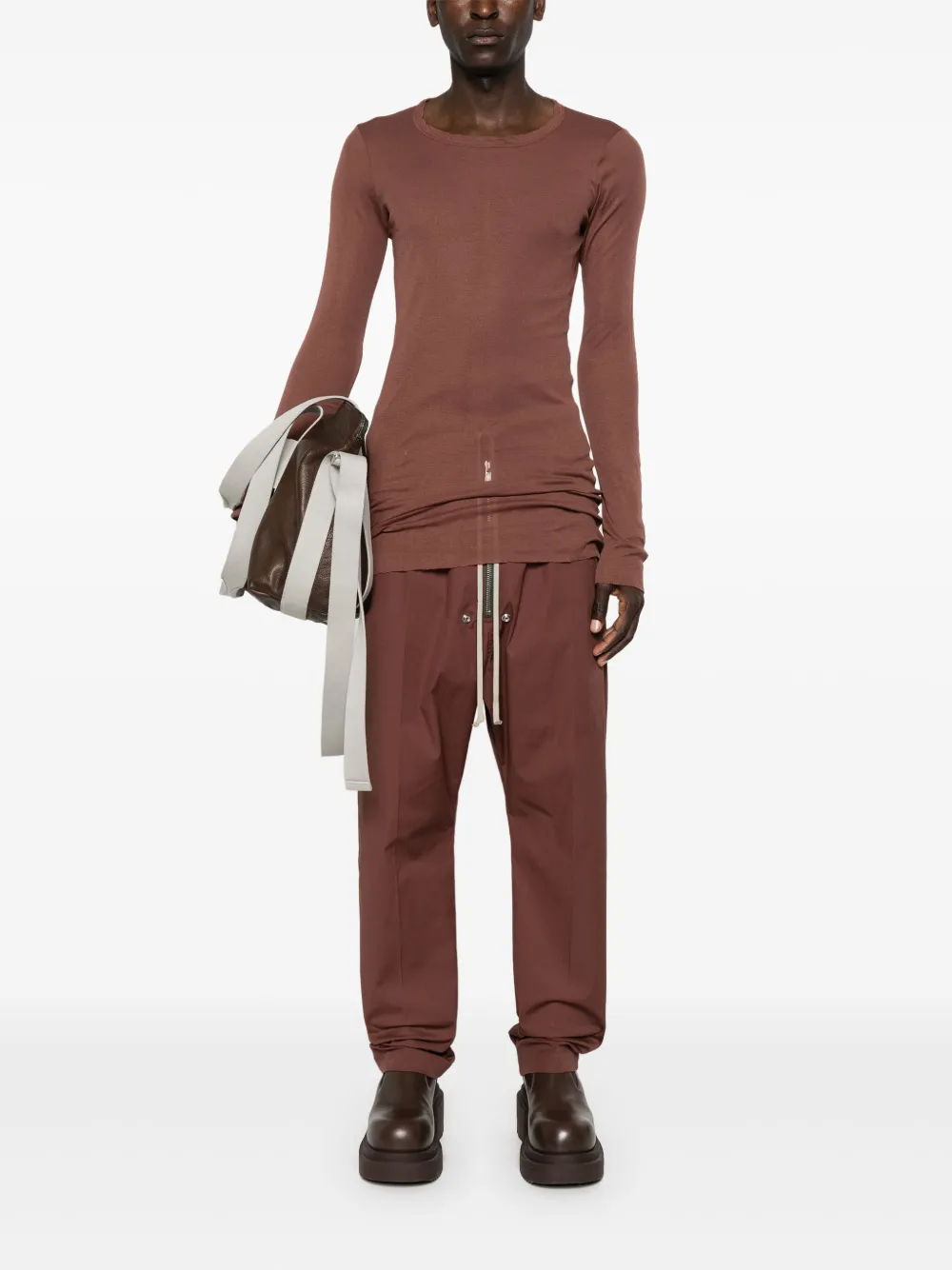 Rick Owens Porterville T-shirt met lange mouwen - Bruin