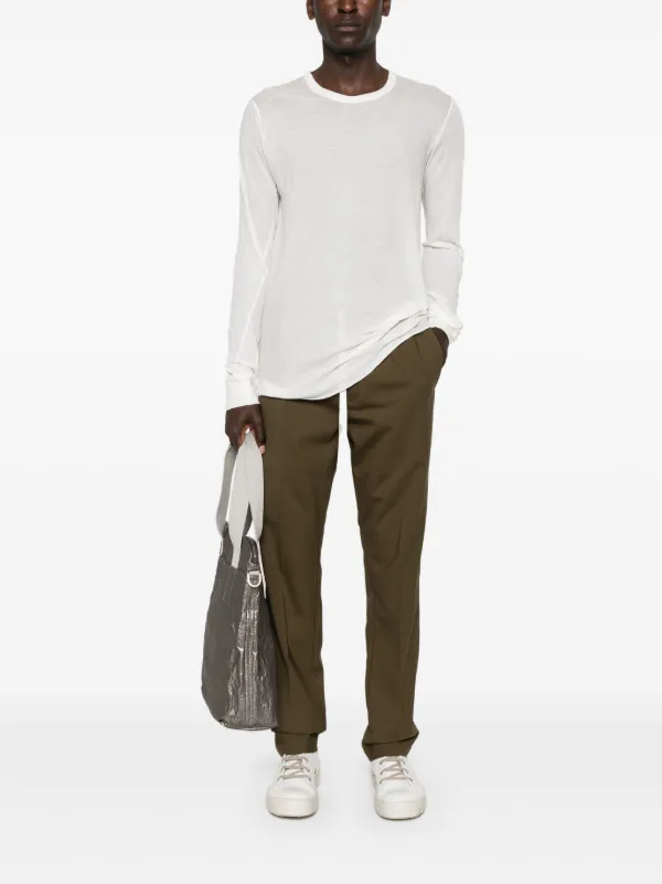 Rick Owens Sheer Cotton long-sleeved T-shirt | White | FARFETCH
