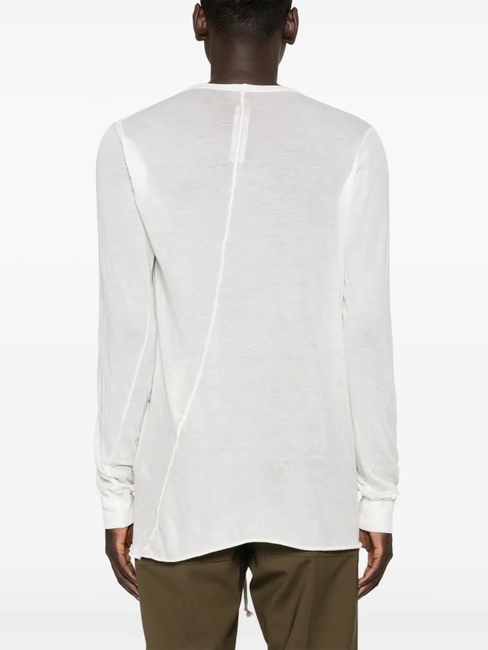 Rick Owens Doorzichtig katoenen T-shirt met lange mouwen Wit