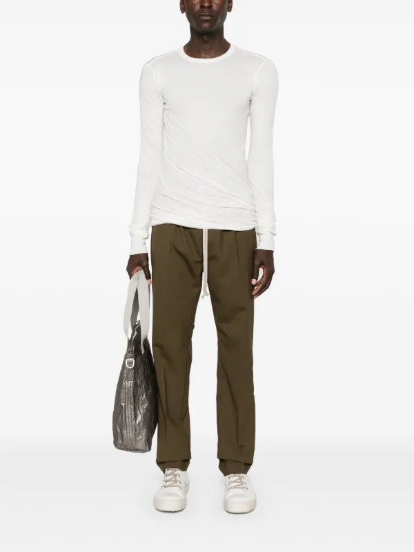 【RICK OWENS】Long T-shirt コットン ロング Tシャツ Rick Owens Double ロングTシャツ | ブラウン | FARFETCH JP