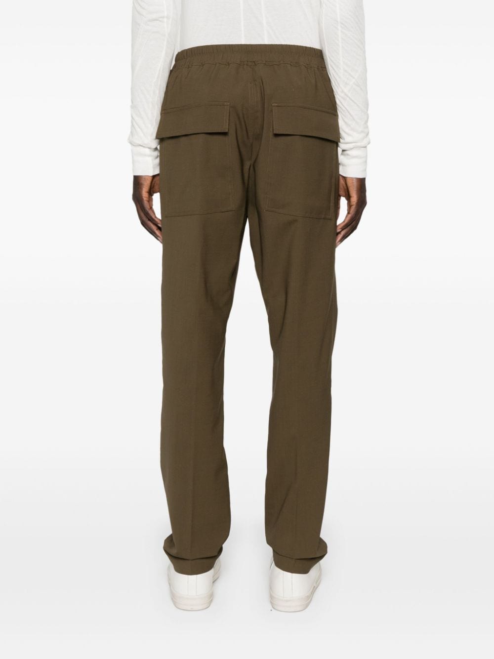 Shop Rick Owens Pressed-crease Straight Trousers In Green