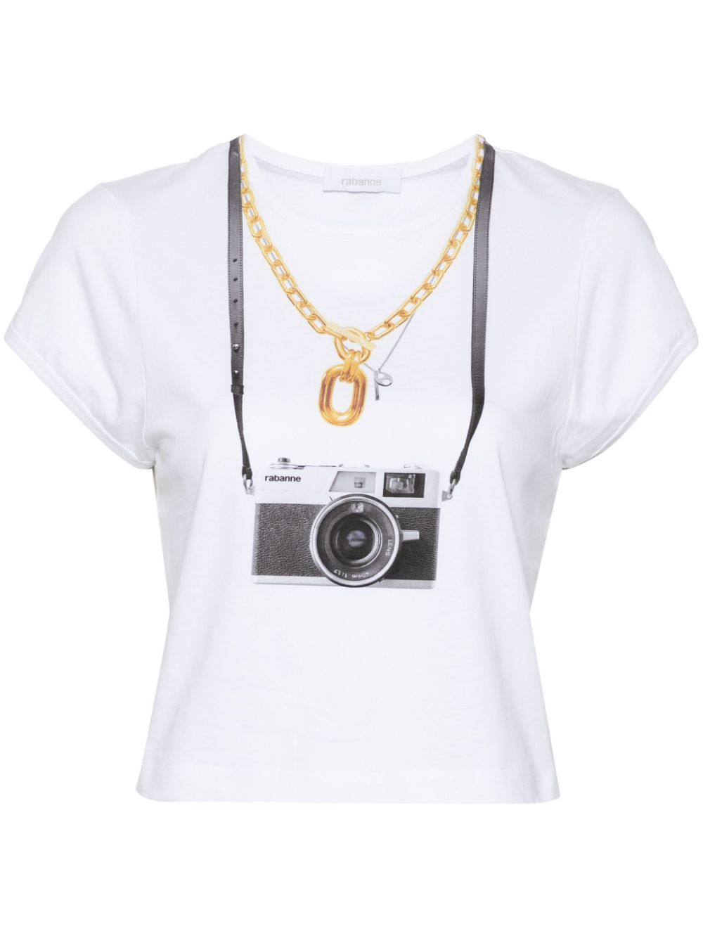 Rabanne camera-print cotton T-shirt - White